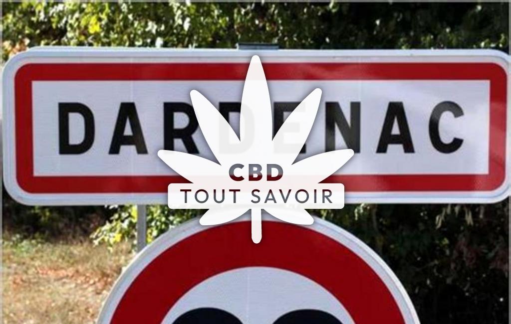 Village à Dardenac avec feuille Cannabis CBD