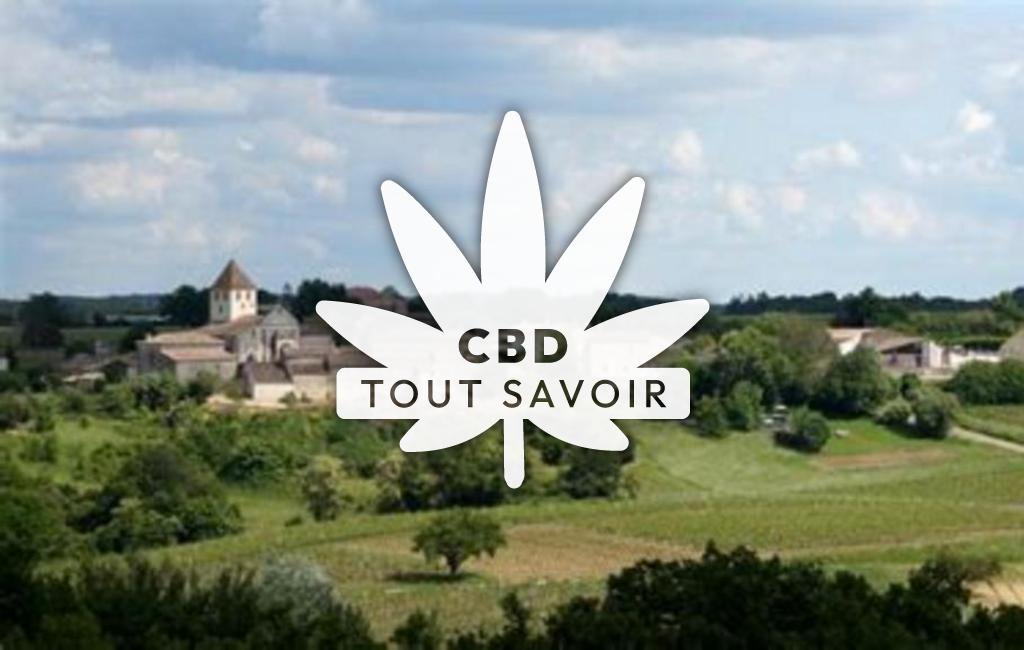 Village à Saint-Vincent-de-Pertignas avec feuille Cannabis CBD