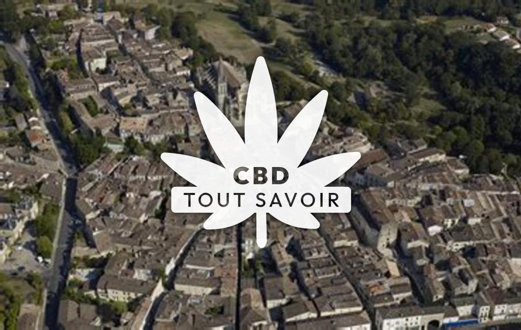 Village à Bazas avec feuille Cannabis CBD