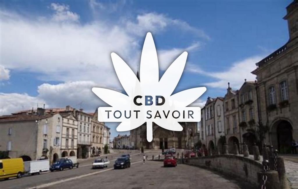 Village à Bernos-Beaulac avec feuille Cannabis CBD