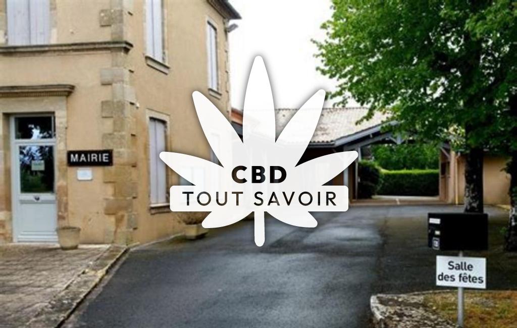 Village à Cazats avec feuille Cannabis CBD