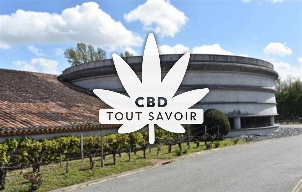 Village à Margaux-Cantenac avec feuille Cannabis CBD