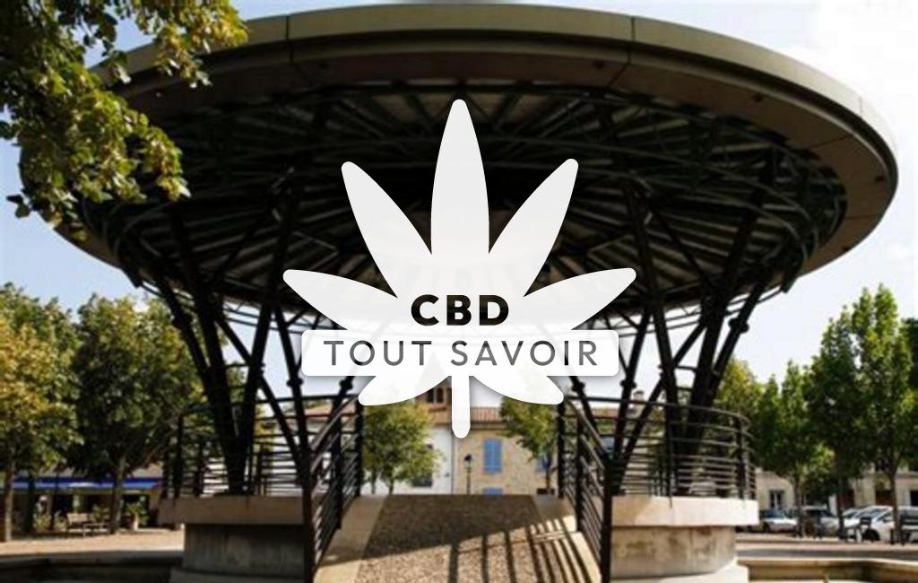 Village à Caudrot avec feuille Cannabis CBD