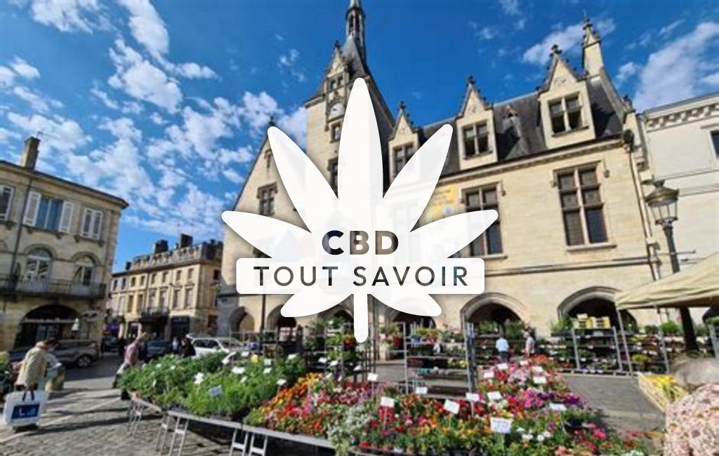 Village à Libourne avec feuille Cannabis CBD