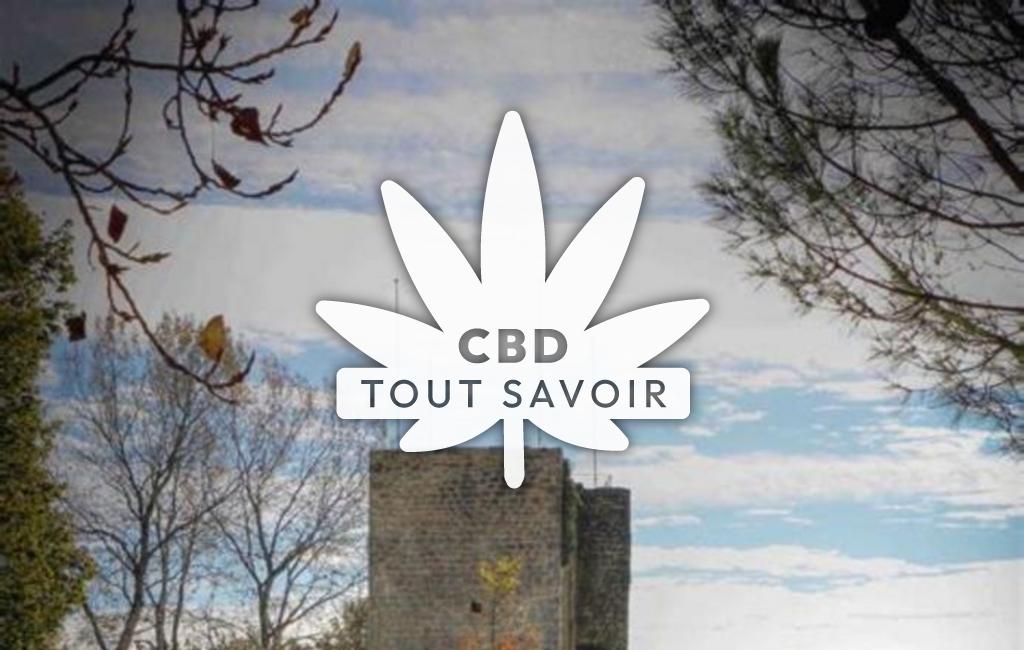 Village à Saint-Felix-de-Foncaude avec feuille Cannabis CBD