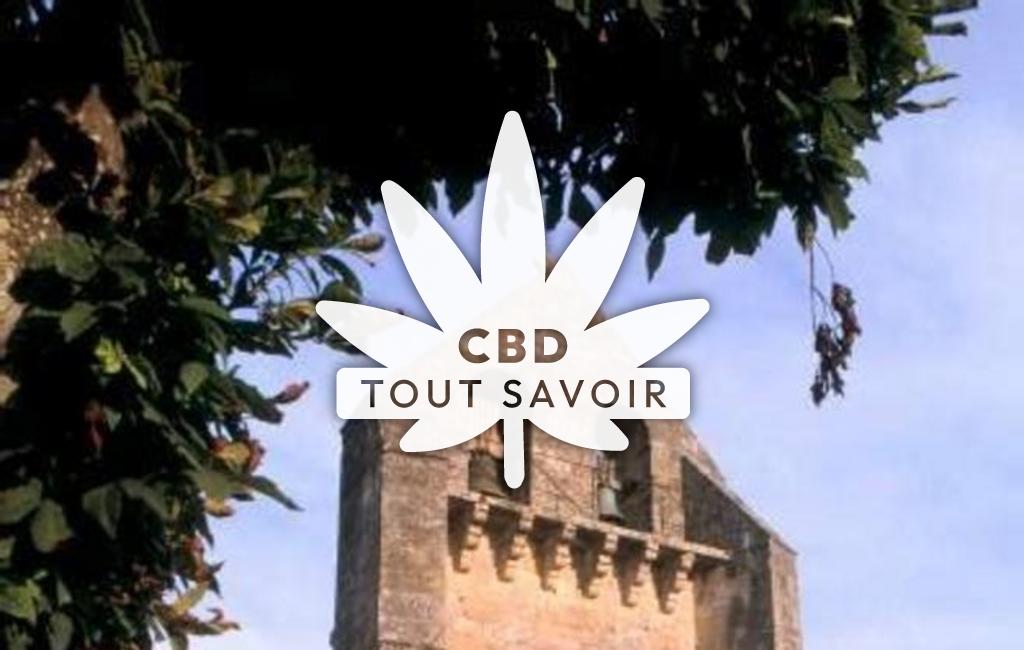 Village à Haux avec feuille Cannabis CBD