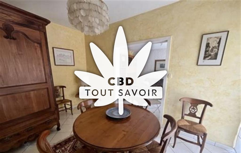 Village à Carbon-Blanc avec feuille Cannabis CBD