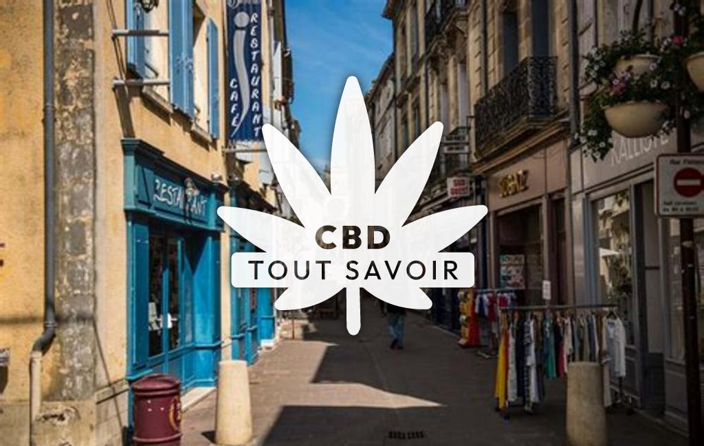 Village à Montagne avec feuille Cannabis CBD
