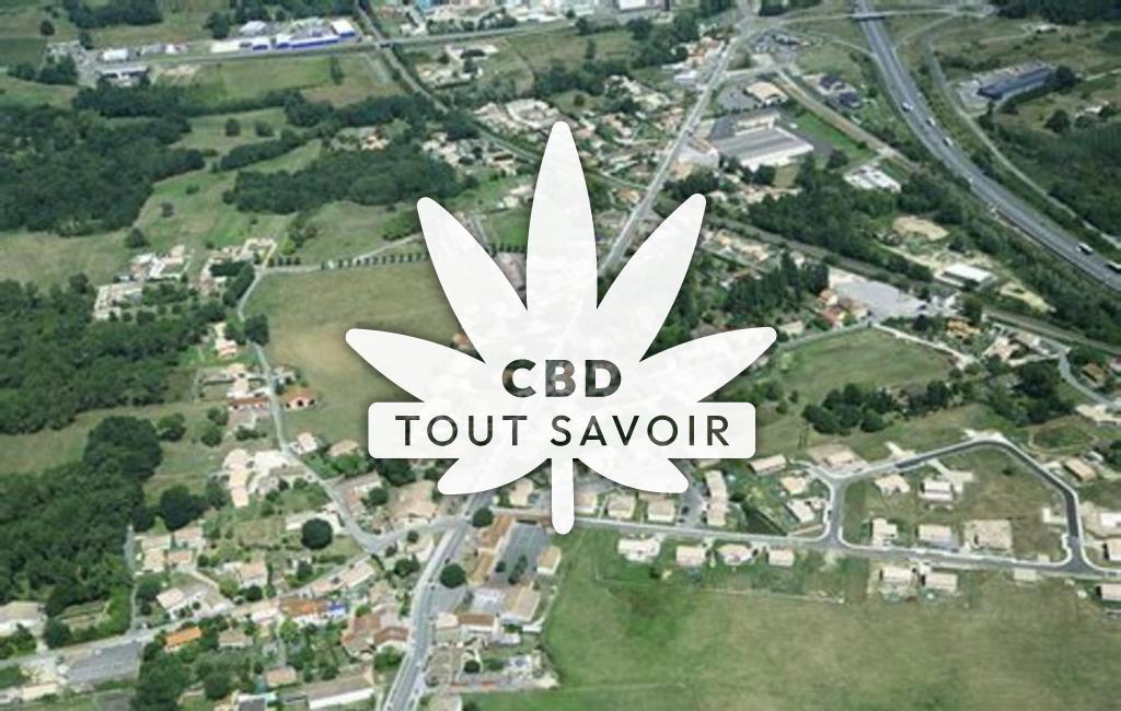 Village à Cavignac avec feuille Cannabis CBD