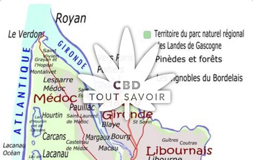Village à La-Brede avec feuille Cannabis CBD