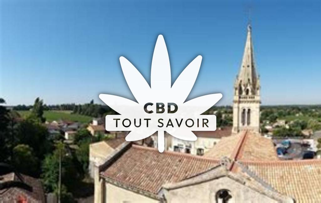 Village à Martillac avec feuille Cannabis CBD