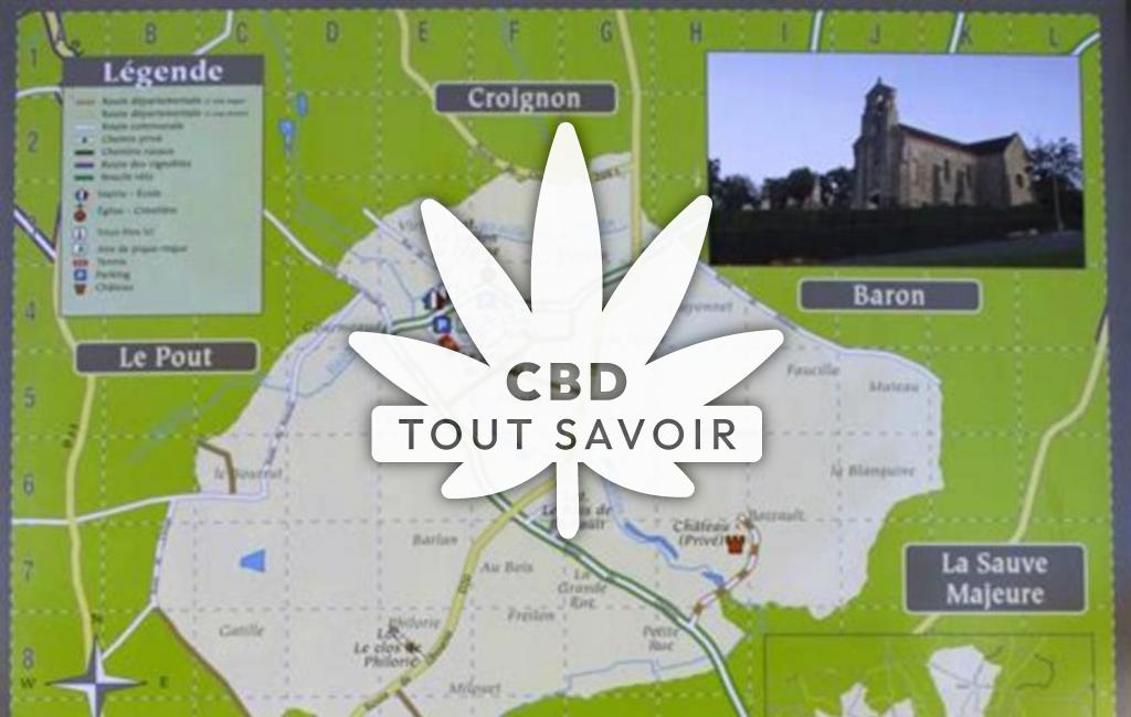 Village à Cursan avec feuille Cannabis CBD