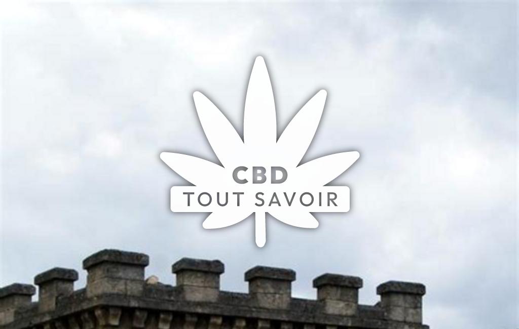 Village à La-Sauve avec feuille Cannabis CBD