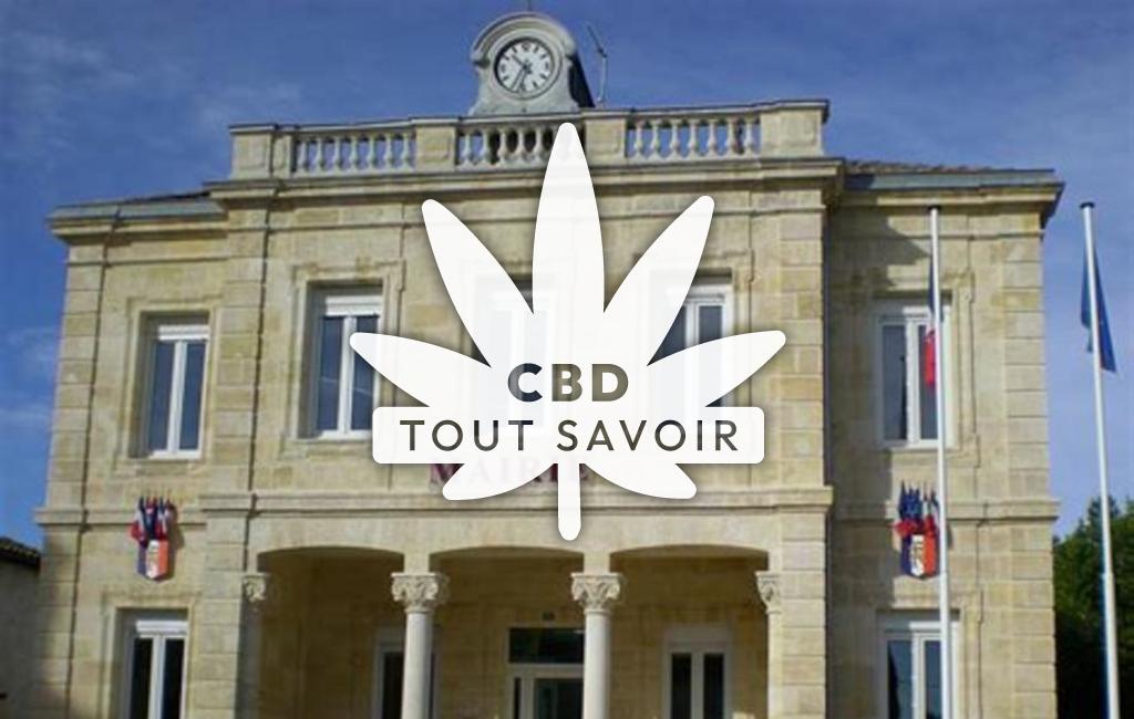 Village à Cauvignac avec feuille Cannabis CBD