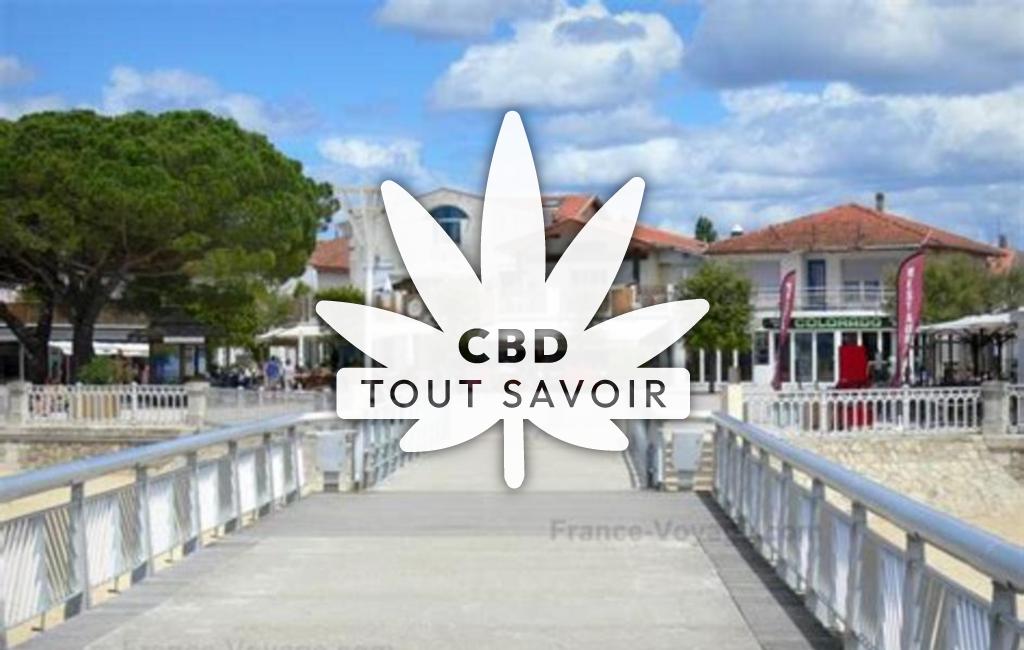 Village à Cours-les-Bains avec feuille Cannabis CBD