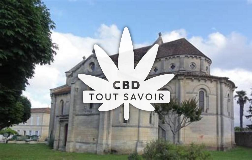 Village à Samonac avec feuille Cannabis CBD