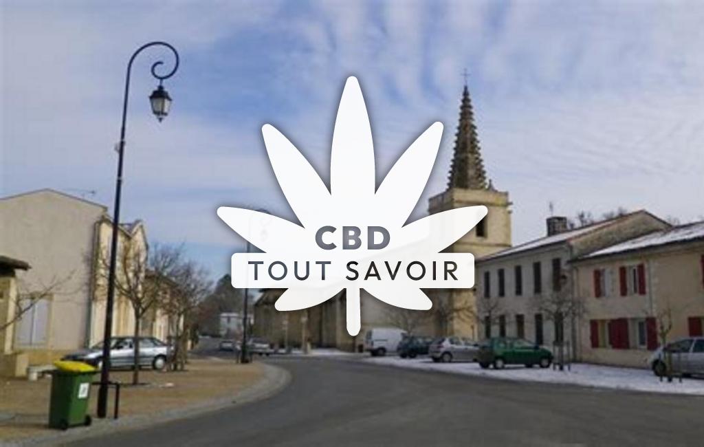 Village à Saint-Michel-de-Rieufret avec feuille Cannabis CBD