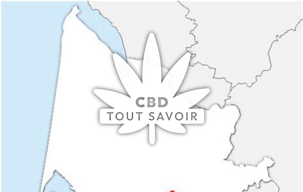 Village à Virelade avec feuille Cannabis CBD