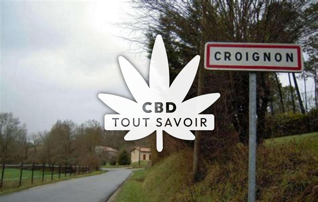 Village à Croignon avec feuille Cannabis CBD
