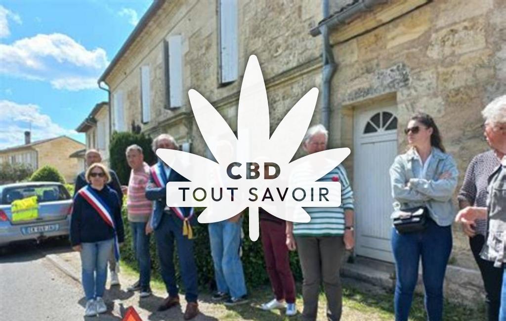 Village à Saint-Germain-du-Puch avec feuille Cannabis CBD