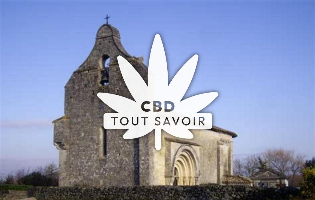 Village à Courpiac avec feuille Cannabis CBD
