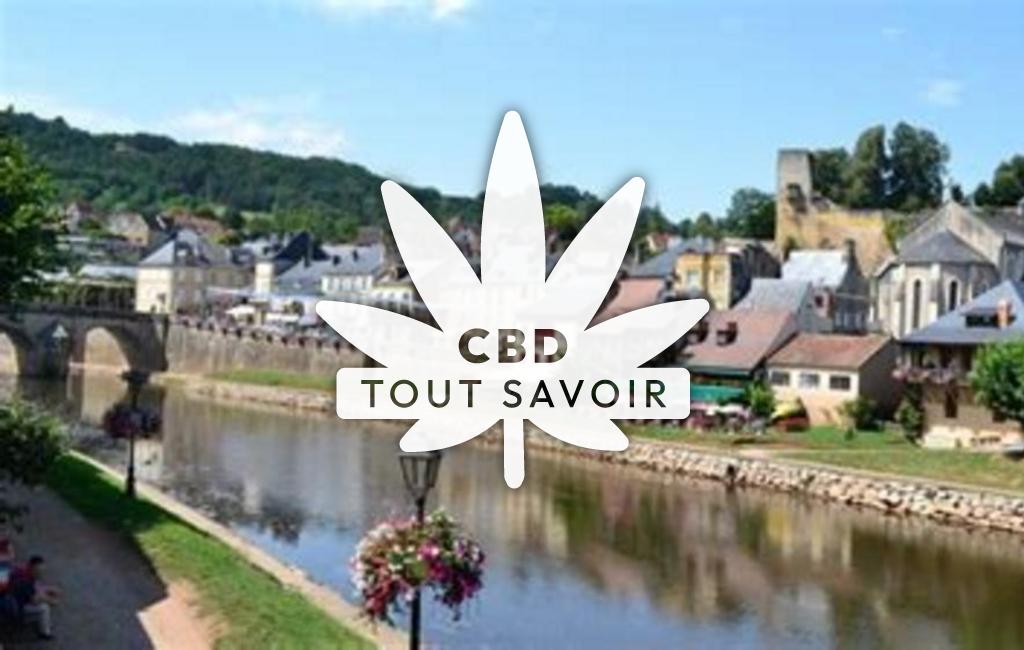 Village à Montignac avec feuille Cannabis CBD