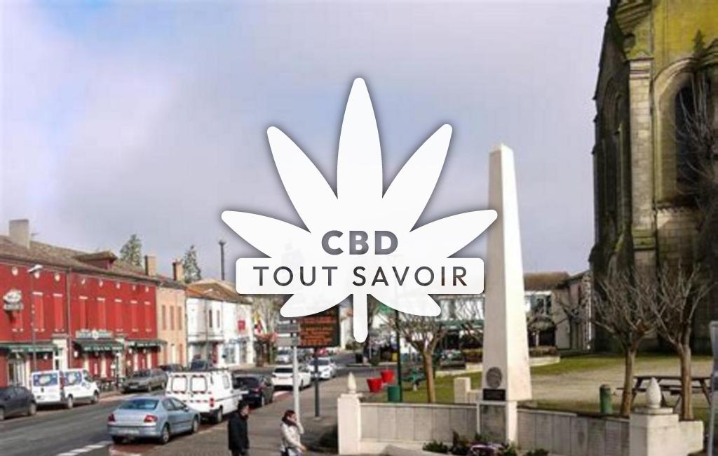 Village à Captieux avec feuille Cannabis CBD