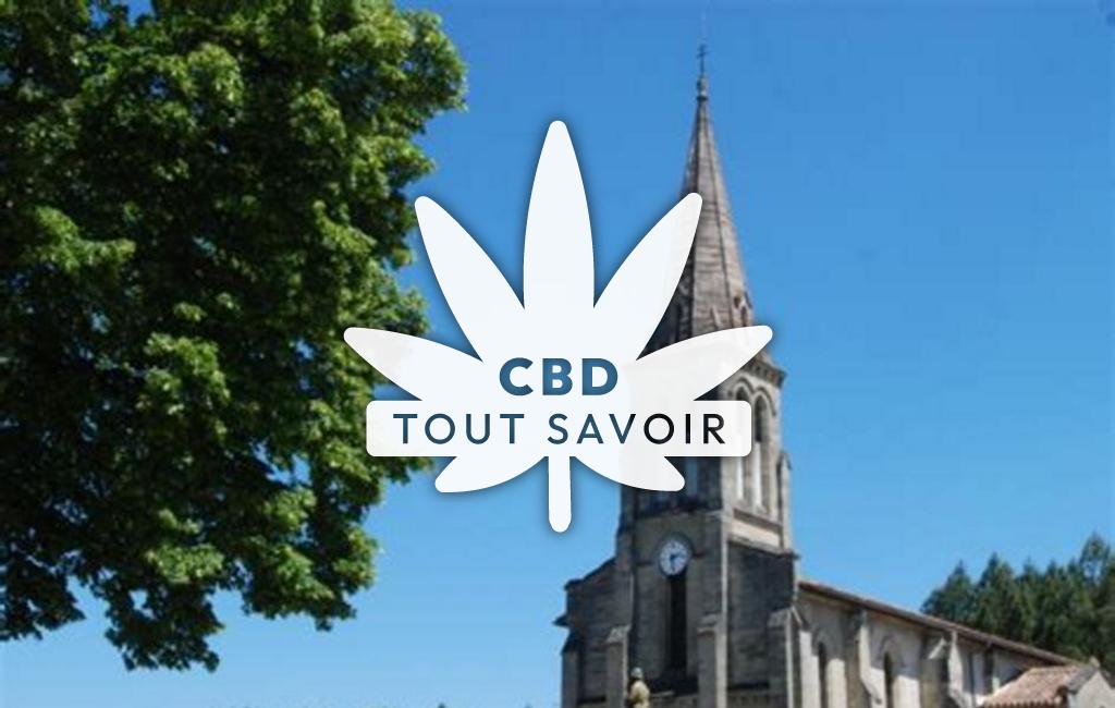 Village à Giscos avec feuille Cannabis CBD