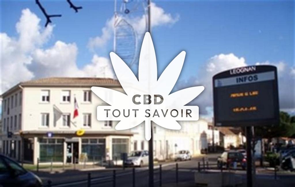 Village à Leognan avec feuille Cannabis CBD