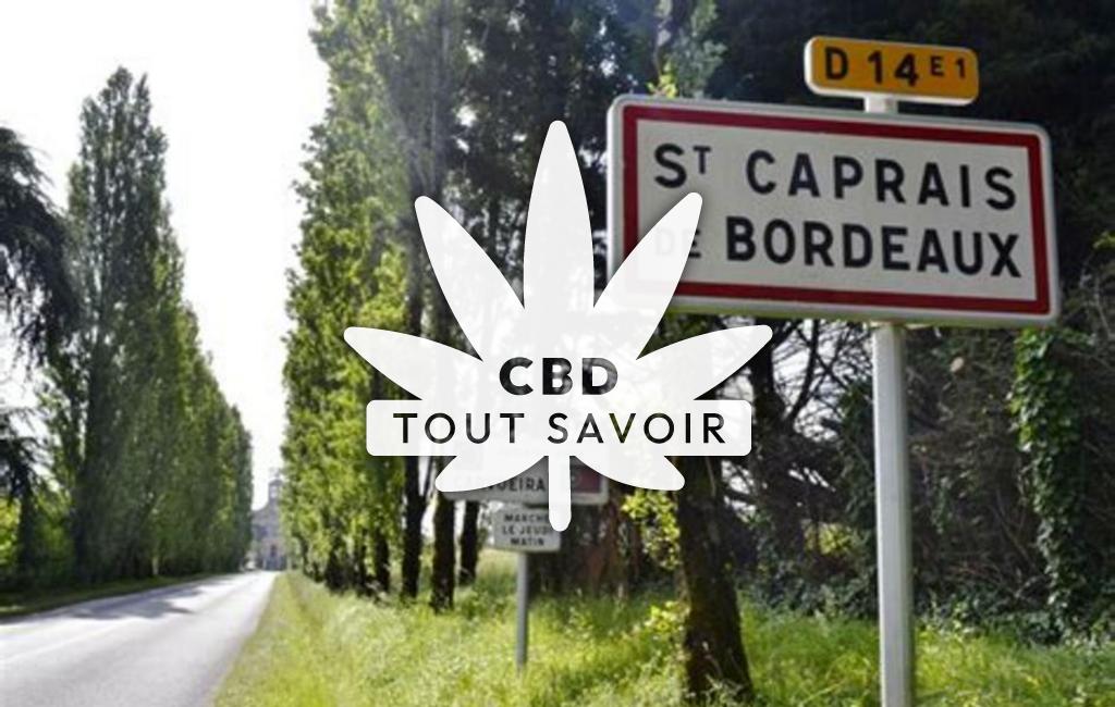 Village à Saint-Caprais-de-Bordeaux avec feuille Cannabis CBD
