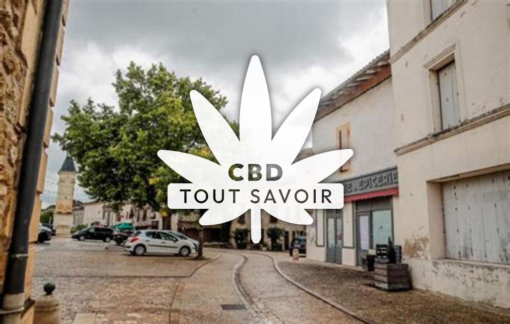 Village à Gensac avec feuille Cannabis CBD