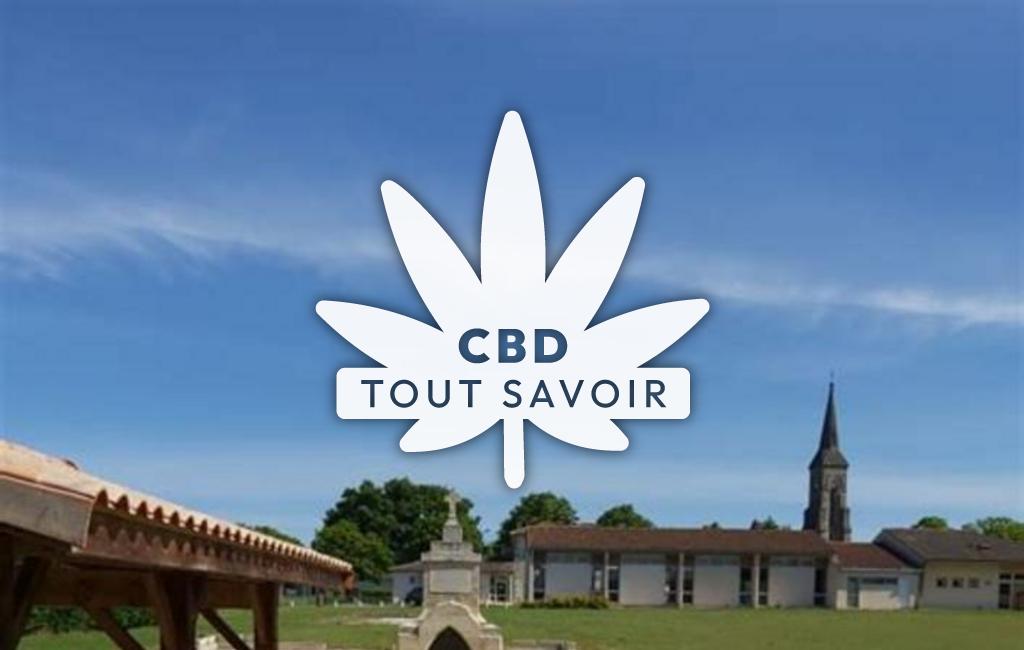 Village à Saugon avec feuille Cannabis CBD