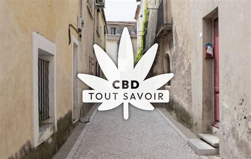Village à Vic-la-Gardiole avec feuille Cannabis CBD