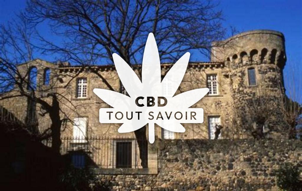 Village à Cazouls-D'Herault avec feuille Cannabis CBD