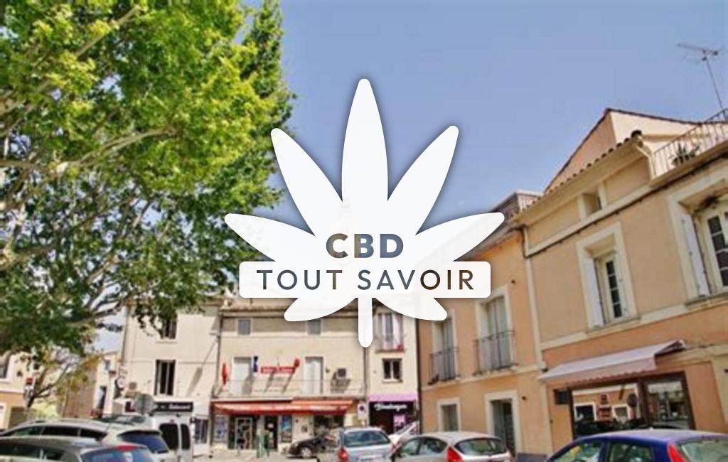 Village à Lansargues avec feuille Cannabis CBD
