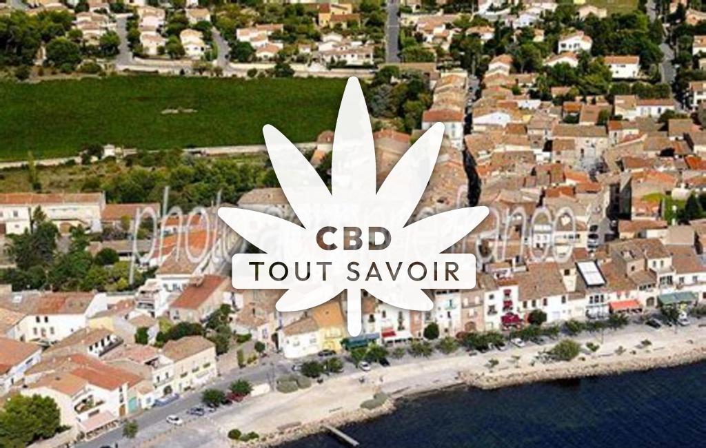 Village à Bouzigues avec feuille Cannabis CBD