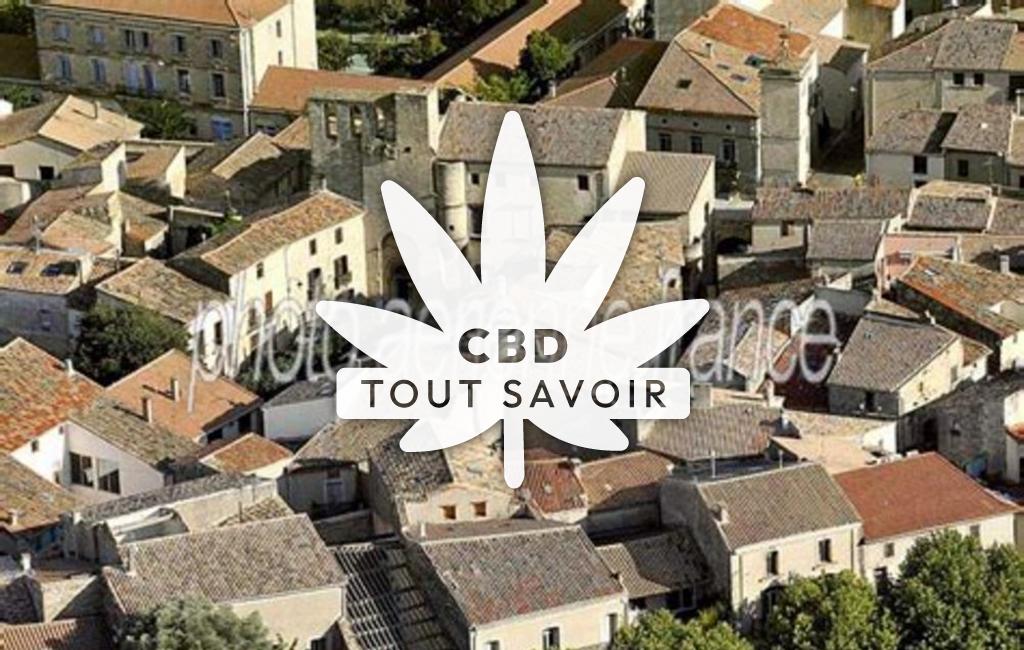Village à Loupian avec feuille Cannabis CBD