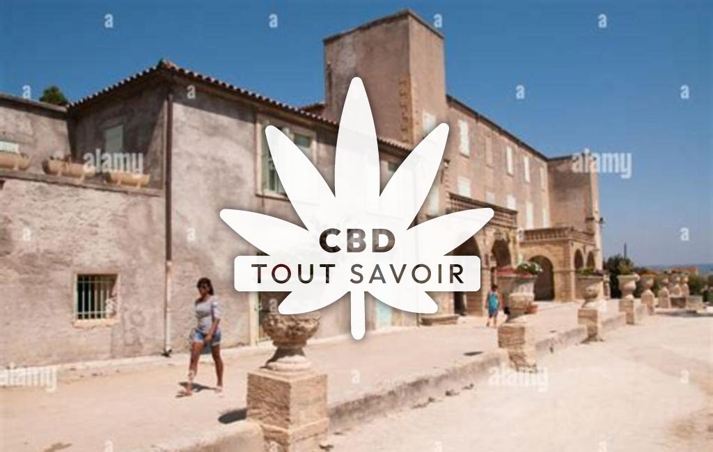 Village à Meze avec feuille Cannabis CBD