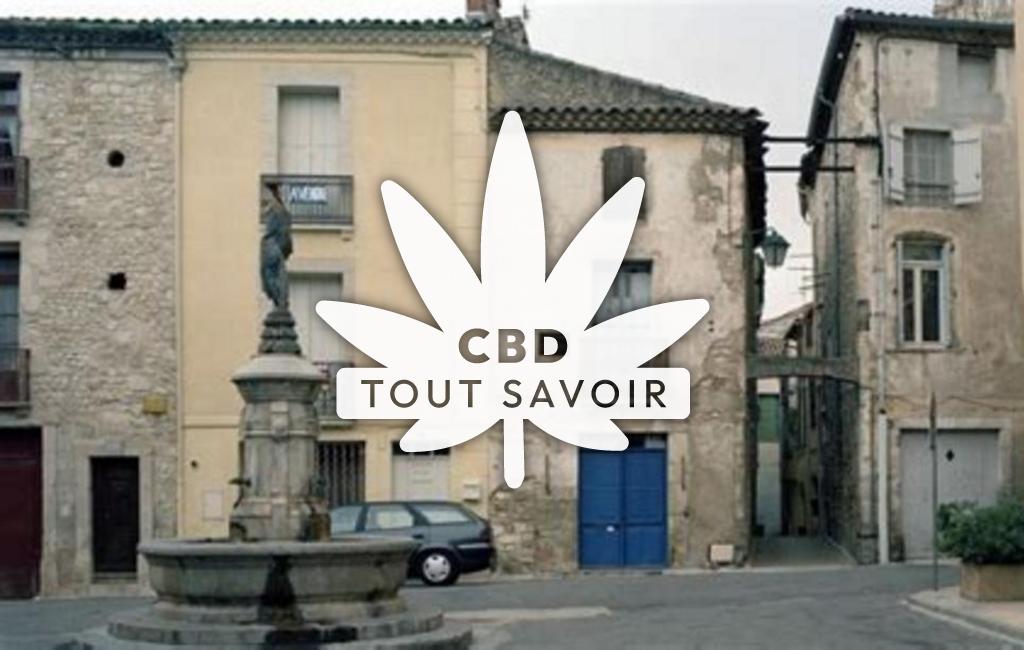 Village à Aniane avec feuille Cannabis CBD