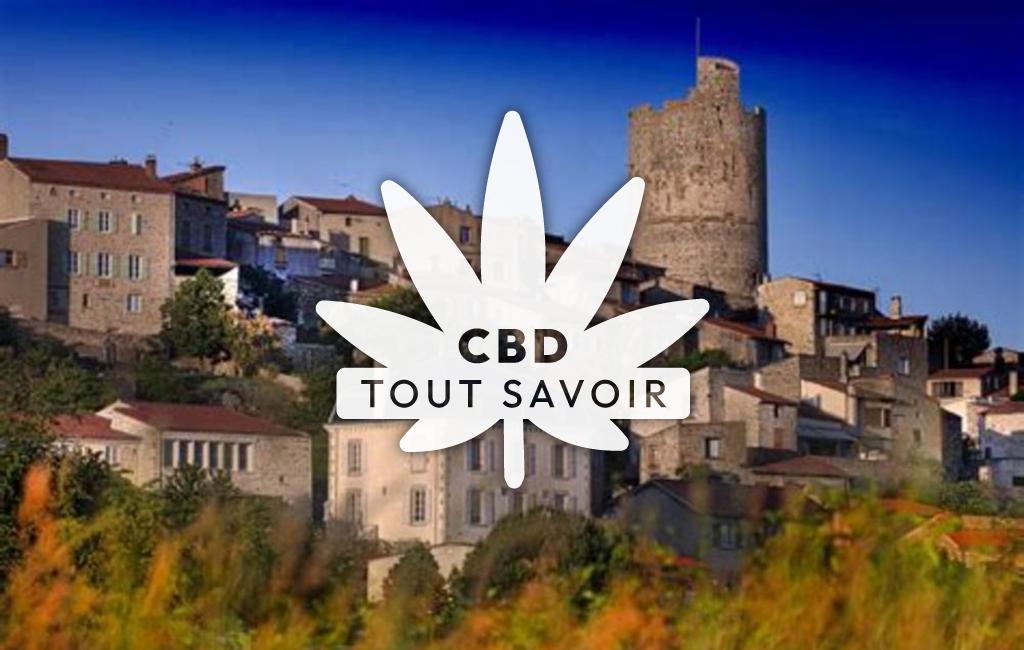Village à Montpeyroux avec feuille Cannabis CBD