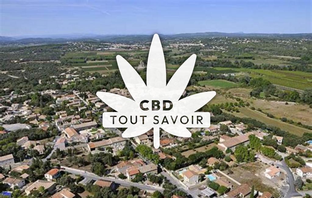 Village à Boisseron avec feuille Cannabis CBD