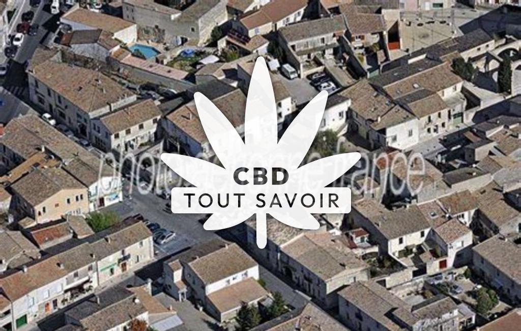 Village à Castries avec feuille Cannabis CBD