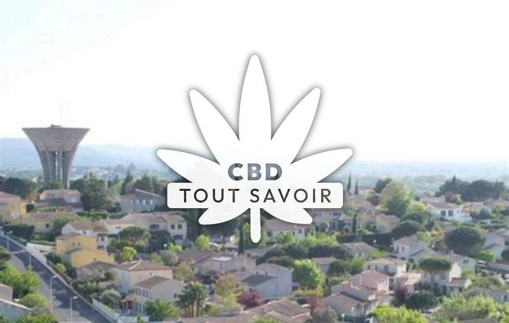 Village à Saint-Jean-de-Cornies avec feuille Cannabis CBD