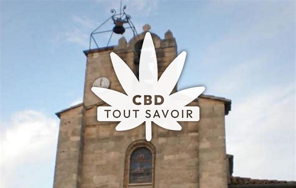 Village à Sussargues avec feuille Cannabis CBD
