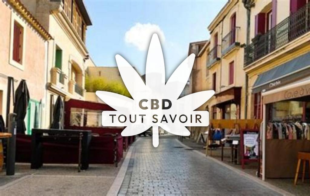 Village à CaSaintelnau-le-Lez avec feuille Cannabis CBD