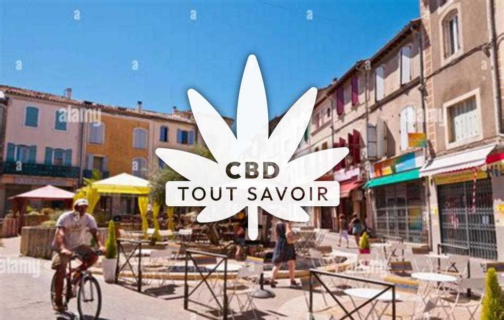 Village à Agones avec feuille Cannabis CBD