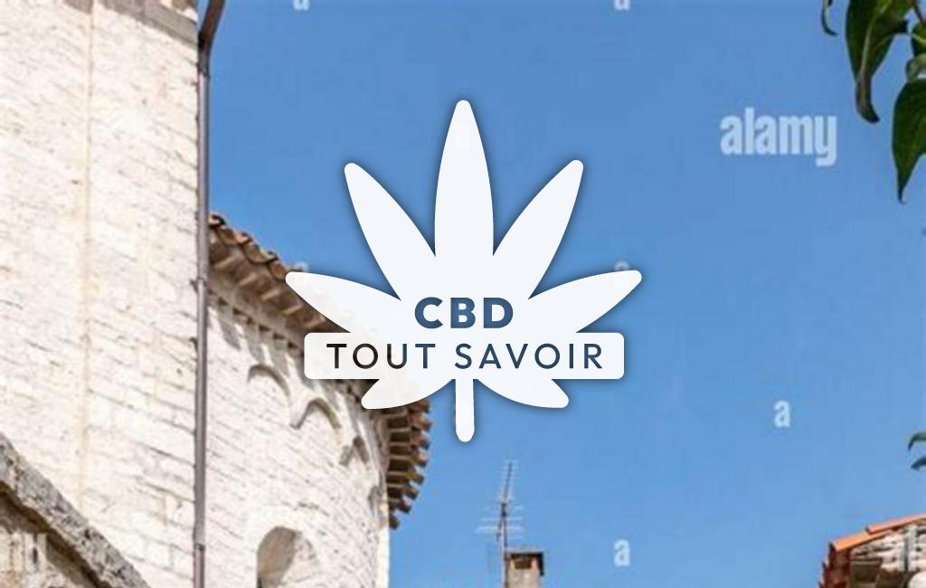 Village à Laroque avec feuille Cannabis CBD