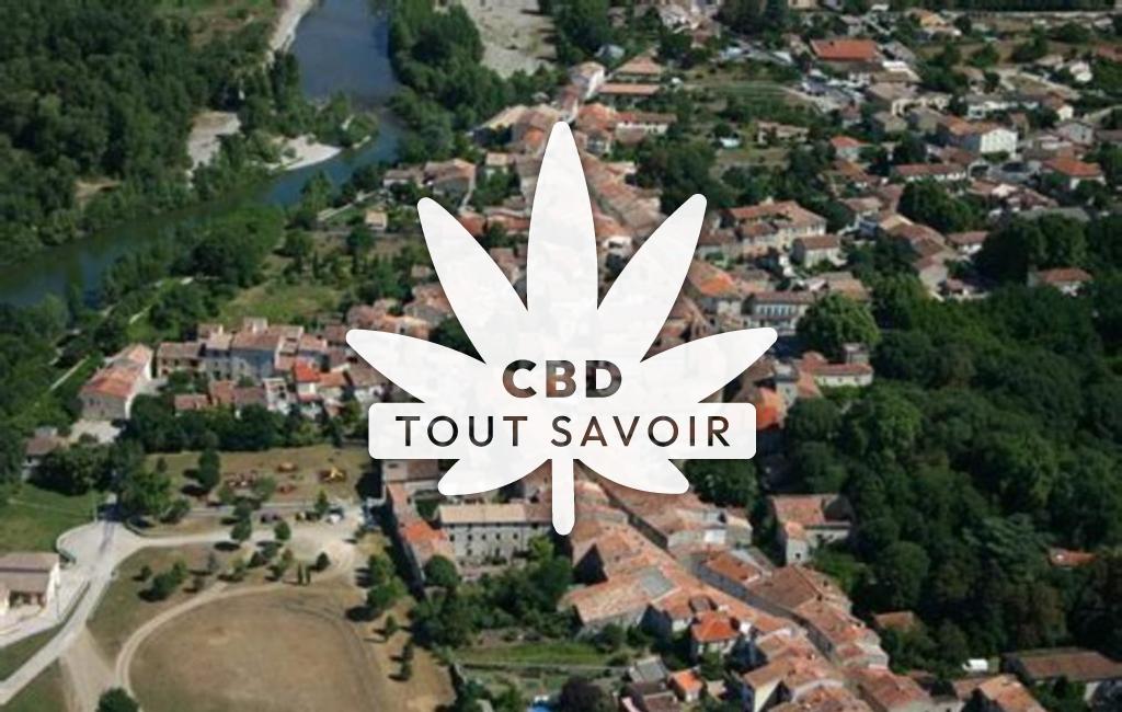 Village à Saint-Bauzille-de-Putois avec feuille Cannabis CBD