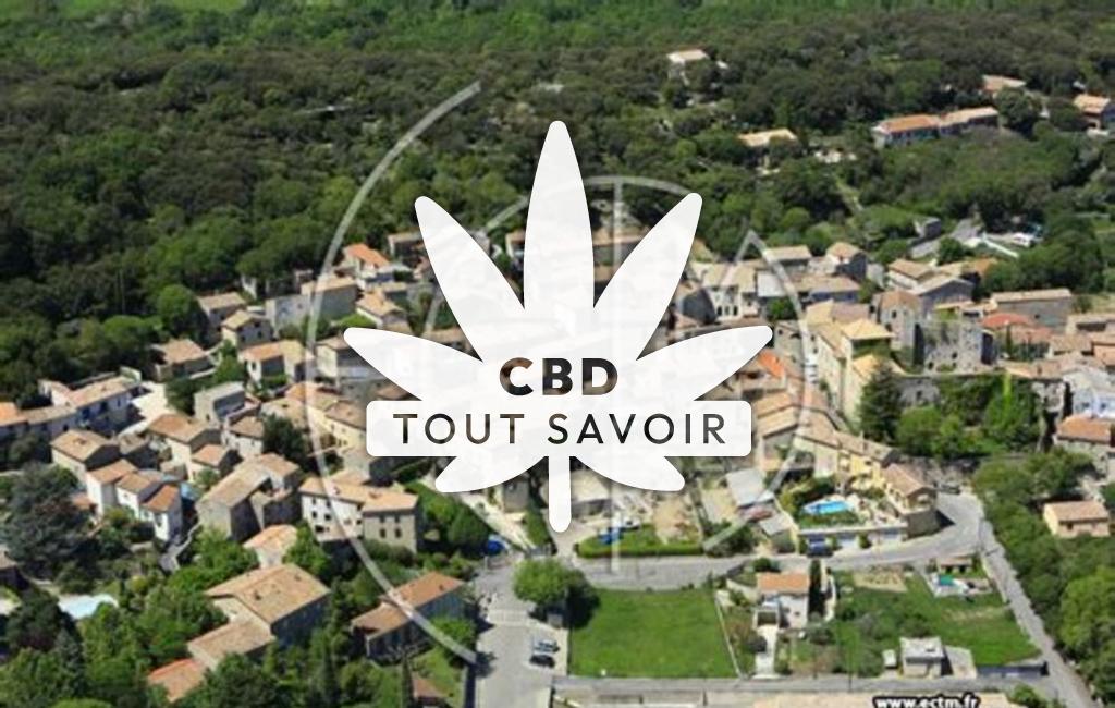 Village à Cassagnoles avec feuille Cannabis CBD