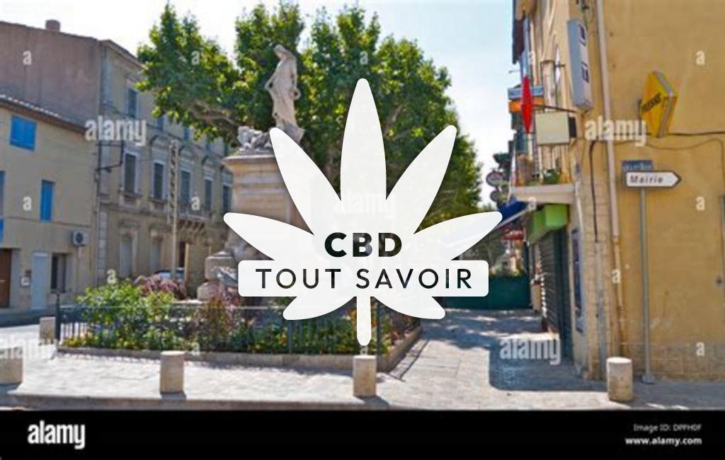 Village à Olonzac avec feuille Cannabis CBD